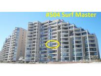 Surf Primary condo building featuring oceanfront views from private balconies in Myrtle Beach, South Carolina at 1690 N Waccamaw Dr. # 504, Garden City Beach, SC 29576