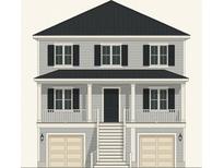 Charming two-story home featuring a double garage, covered porch, and classic window shutters at 113 Palmetto Harbour Dr., North Myrtle Beach, SC 29582