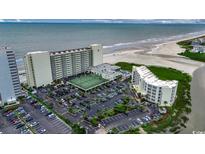 Beautiful aerial view of the condo complex with tennis courts and beach access at 9400 Shore Dr. # 617, Myrtle Beach, SC 29572