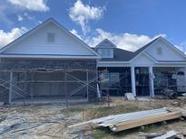 New construction home showing the architectural details of the front elevation at 982 Oak Hollow St., Longs, SC 29568