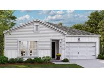 Charming one-story home with white siding, a two-car garage, and manicured landscaping at Lot 148 Tibetan St., Conway, SC 29526