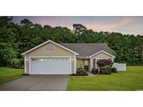 Charming single-story home with attached garage, well-maintained lawn, and mature landscaping at 195 Black Pepper Loop, Little River, SC 29566