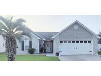 Charming single-story home with a well-maintained lawn, palm tree, and welcoming entrance at 219 Birdie Way, Longs, SC 29568