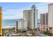 Oceanfront condo building featuring striking architecture, beach access, and on-site parking at 2504 N Ocean Blvd. # 1936, Myrtle Beach, SC 29577