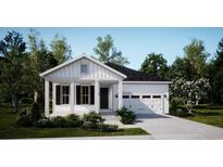 Charming single-Gathering home with white siding, covered porch, and attached one car garage at 223 Atlantic Breeze St., Myrtle Beach, SC 29572
