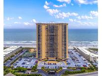 Stunning aerial view of a beachfront condo, showcasing ocean views and convenient parking at 9650 Shore Dr. # 507, Myrtle Beach, SC 29572