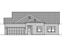 Front elevation schematic showing the home's architectural details and layout at 119 Westfield Circle, Conway, SC 29526