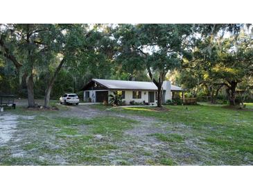 Charming single-story home with a well-manicured lawn and mature trees providing ample shade at 11990 Se 112Th Avenue Rd, Belleview, FL 34420