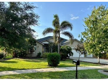 Charming single-story home with lush landscaping and a well-maintained lawn at 9632 Spring Lake Dr, Clermont, FL 34711