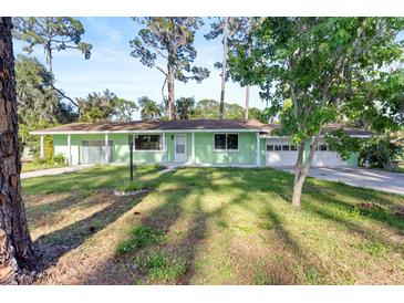 Charming single story home featuring a well-maintained lawn and a two car garage at 641 Jackson St, Eustis, FL 32726