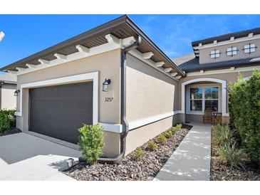 Stylish one-story home showcasing modern architectural elements, neutral color scheme, and well-maintained landscaping at 3257 Bailey Ann Dr, Ormond Beach, FL 32174