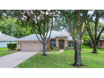 Charming single-story home with a well-manicured lawn and mature trees in a peaceful neighborhood at 24 Katrinas Dr, Ormond Beach, FL 32174