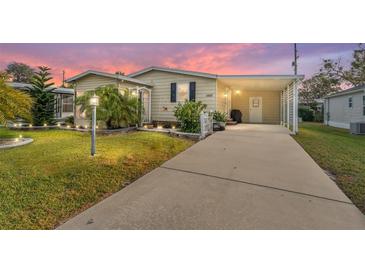 Attractive single-story home with landscaped lawn and driveway at 1007 Dustin Dr, The Villages, FL 32159