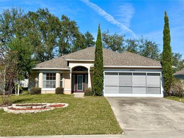 One-story house with a two-car garage and manicured lawn at 33304 Kaylee Way, Leesburg, FL 34788