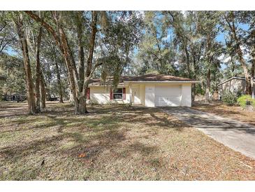 House exterior surrounded by lush trees and a driveway at 5870 Se 158Th Ct, Ocklawaha, FL 32179