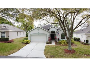 Charming single-story home with well-manicured landscaping and attached two-car garage at 2209 Stonebridge Way, Clermont, FL 34711