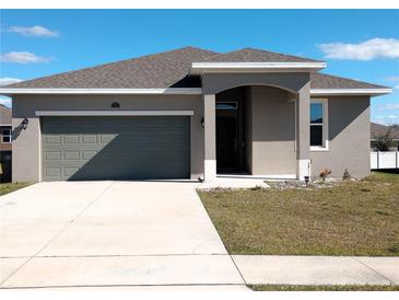 One-story house with a two-car garage and a well-manicured lawn at 37030 Lake Overlook Dr, Grand Island, FL 32735