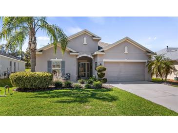 Charming single-story home with well-maintained landscaping, lush lawn, and a symmetrical façade at 26747 White Plains Way, Leesburg, FL 34748