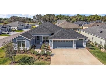 Charming single-Gathering home with a well-manicured lawn, gray exterior, and a two-car garage in a desirable neighborhood at 2919 Monument Way, The Villages, FL 32163