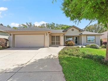 Charming single Gathering home with a front lawn, garage, and attractive landscaping at 17883 Se 125Th Cir, Summerfield, FL 34491