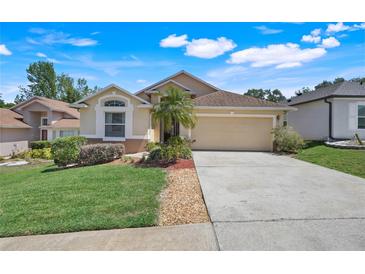 Charming single-Gathering home with a well-manicured lawn, a two-car garage, and a welcoming front entrance at 1159 Greenley Ave, Groveland, FL 34736