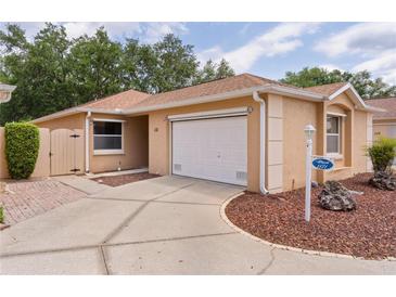 Charming single-story home with a manicured lawn and a two-car garage at 1121 Ricardo Ave, The Villages, FL 32159
