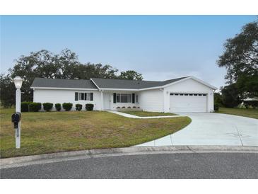 Charming single-story home featuring a well-maintained lawn and two-car garage at 10442 Se 179Th Pl, Summerfield, FL 34491