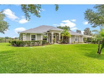 Charming single-story home with lush landscaping and well-maintained lawn at 36455 Clara St, Eustis, FL 32736