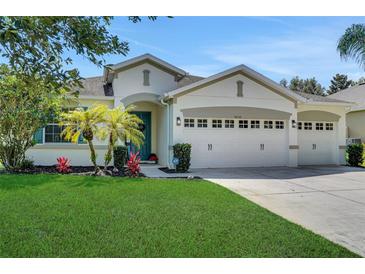 Charming single-story home featuring a well-manicured lawn and a three-car garage at 30532 Gidran Ter, Mount Dora, FL 32757