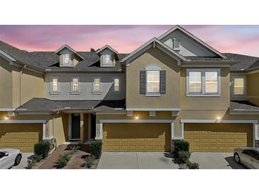 Charming townhome with well-maintained landscaping and a two-car garage at 17439 Promenade Dr, Clermont, FL 34711