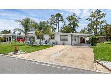 Charming single-story home with a well-manicured lawn and a long driveway at 1025 Capella Dr, Tavares, FL 32778