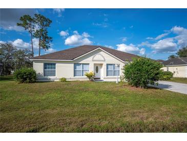 Charming single-story home featuring a well-maintained lawn and traditional architectural details at 519 Eagle Ct, Kissimmee, FL 34759