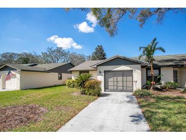 Inviting single-story home featuring a clean driveway, attached garage, and tidy front yard at 29 Buck Cir, Haines City, FL 33844