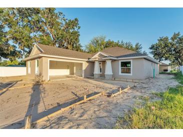 Charming single-story home featuring a two-car garage, covered entry, and light exterior paint at 803 Allison Place, Bartow, FL 33830
