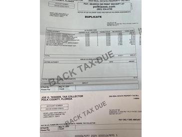 Real estate property tax bill shows a total of $716.85 due by May 31, 2025 at 629 W 9Th, Lakeland, FL 33805