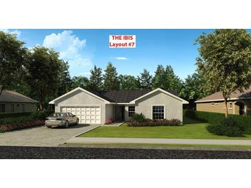 Charming single-story home featuring a well-maintained lawn and attached two car garage in a suburban neighborhood at 5909 Cormorant Ct, Lakeland, FL 33809