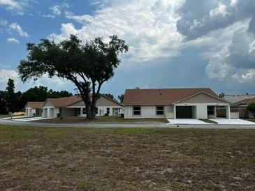 New single-story home with a covered entrance and two-car garage on a spacious lot at 4036 Oak Loop, Mulberry, FL 33860
