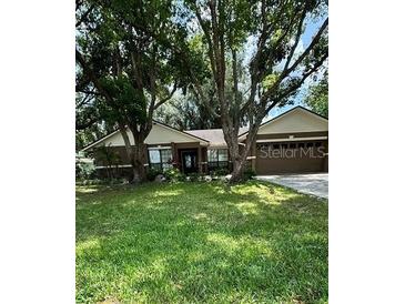 Charming single-story home with a well-maintained lawn and mature trees at 6342 Butternut Dr, Lakeland, FL 33813