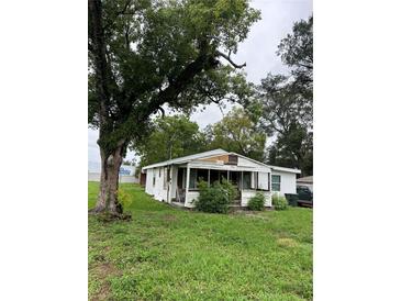 Front exterior of a house with an overgrown front yard and large tree at 1938 Lavon St, Lakeland, FL 33805