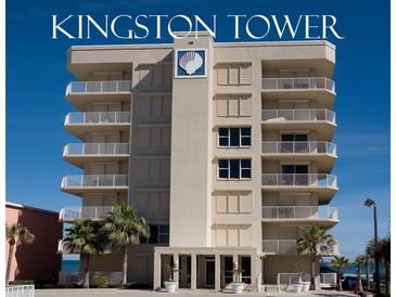 Kingston Tower building exterior, featuring multiple stories and ocean views at 3851 S Atlantic Ave # 701, Daytona Beach Shores, FL 32118