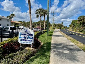 Ocean Inlet Yacht Club Condominium private property sign at 2100 N Peninsula Ave # 216, New Smyrna Beach, FL 32169