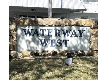 Waterway West community entrance sign at 315 N Causeway # 304, New Smyrna Beach, FL 32169