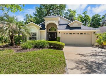 Charming single-story home featuring a well-maintained lawn, mature landscaping and a two-car garage at 3349 Glenshane Way, Ormond Beach, FL 32174