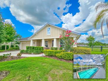 Inviting single-Gathering home with lush landscaping and a screened-in pool for outdoor enjoyment at 6804 Forkmead Ln, Port Orange, FL 32128