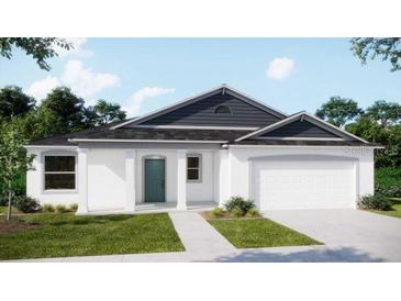 One-story home with gray roof and teal door at 2221 Elegant Manor Cir, Edgewater, FL 32141