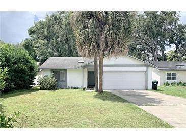 Charming single-story home with a two-car garage and a well-maintained front yard, showcasing curb appeal at 3455 Jujube Dr, Orlando, FL 32810