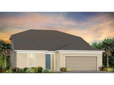 Single-story home with a two-car garage and neutral exterior at 1983 Spring Shower Cir, Kissimmee, FL 34744