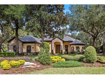 Beautiful one-story home with stone accents and lush landscaping at 8273 Day Lily Pl, Sanford, FL 32771