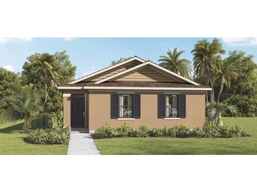 One-story home with neutral siding, landscaping, and a walkway at 1672 Hummingbird Rd, Winter Haven, FL 33884