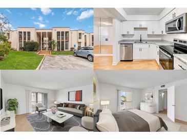 Property collage featuring the home's exterior, kitchen, living room, and bedroom views at 542 Orange Dr # 22, Altamonte Springs, FL 32701